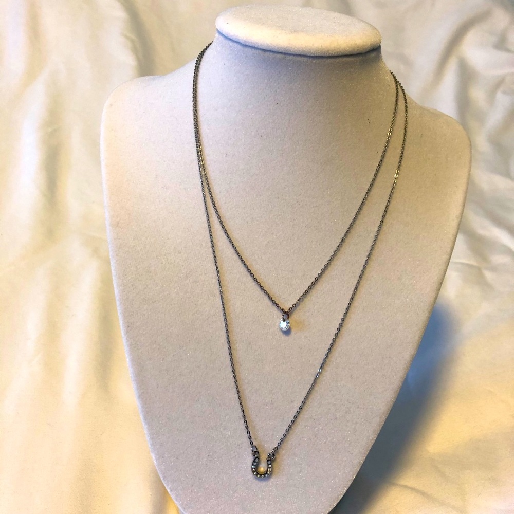 Double layer horseshoe necklace